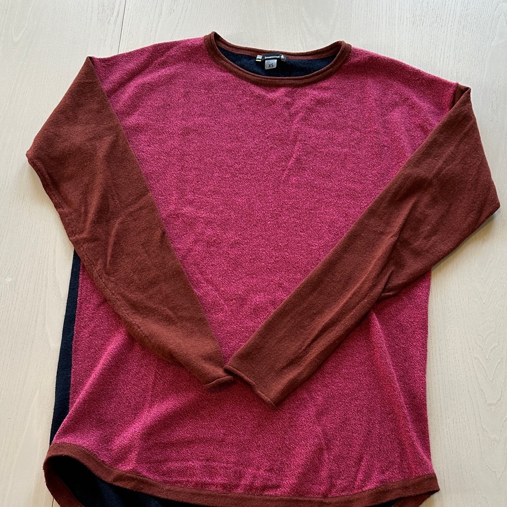Smartwool Women’s Maroon and Dark Brown Long Sleeve Shirt